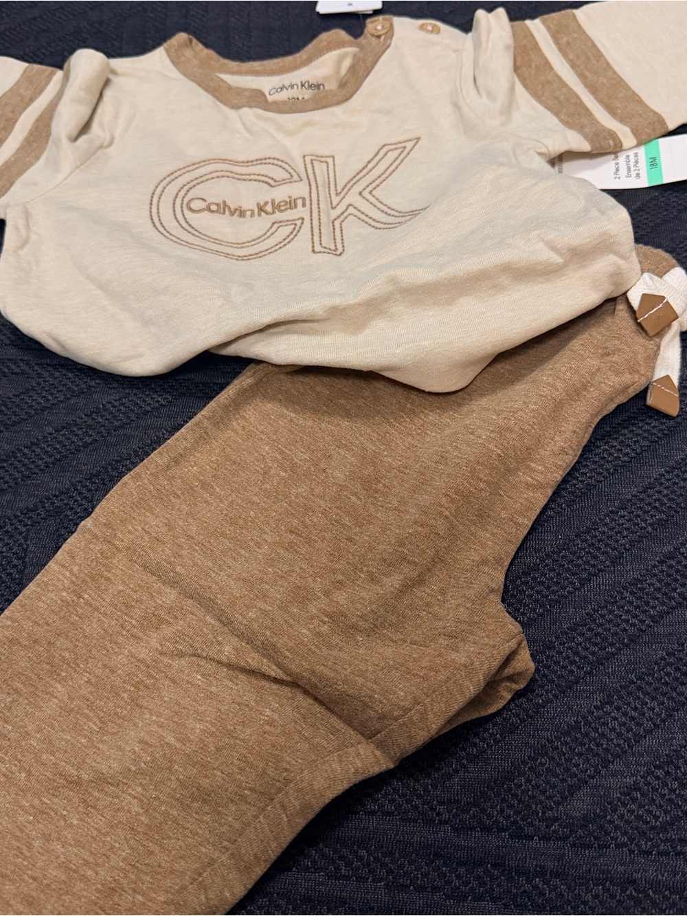 Calvin Klein Kids Brown & Cream CK Logo Jogger Set